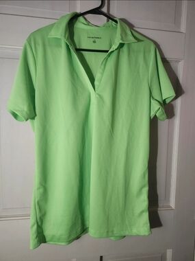 Port Authority Ladies Bright Lime Open-Placket Polo